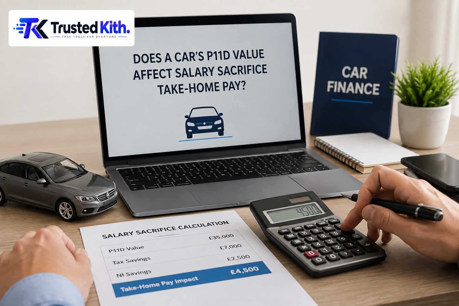 P11D value salary sacrifice take home pay calculator example
